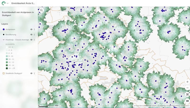 Erreichbarkeit Arztpraxen Stuttgart